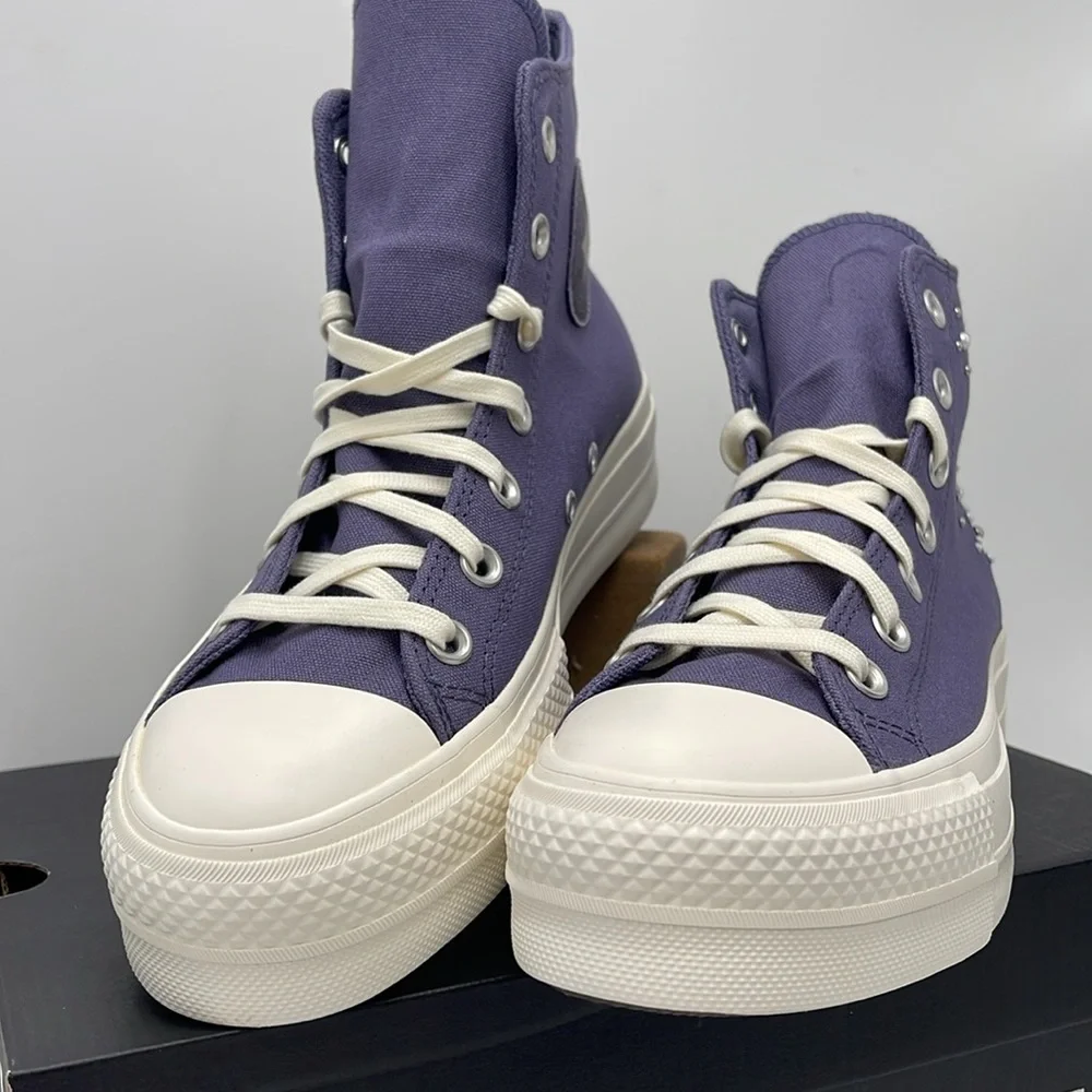 Converse WMNS А12513С CTAS LIFT HI LAVENDER ASH/EGRET/BLACK Platforms Sneakers